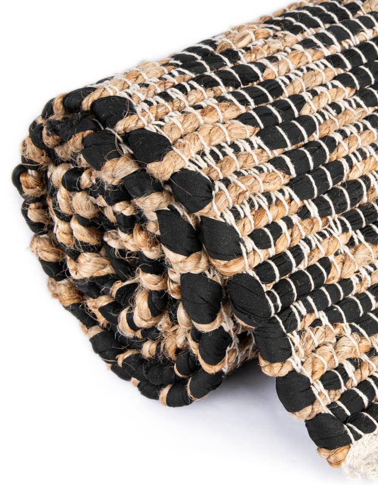 Detail image of  2' 8 x 9'  Hand Woven Chindi Jute Runner Rug