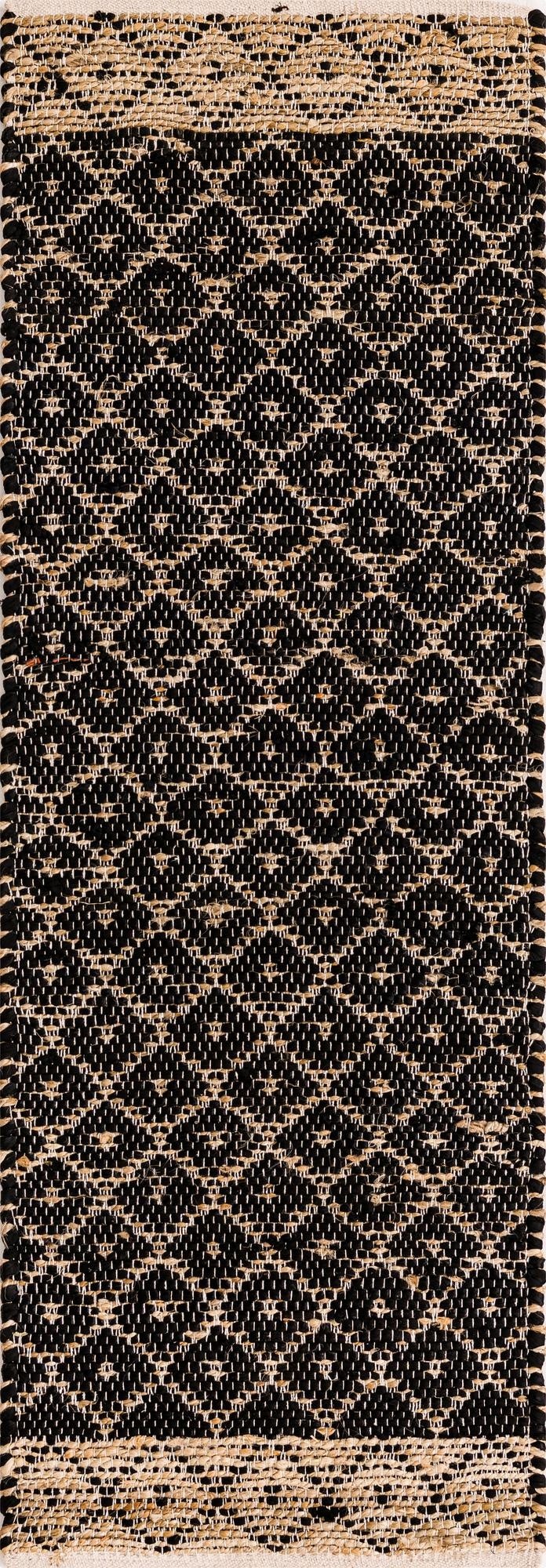  2' 2 x 6' 1  Hand Woven Chindi Trellis Runner Rug