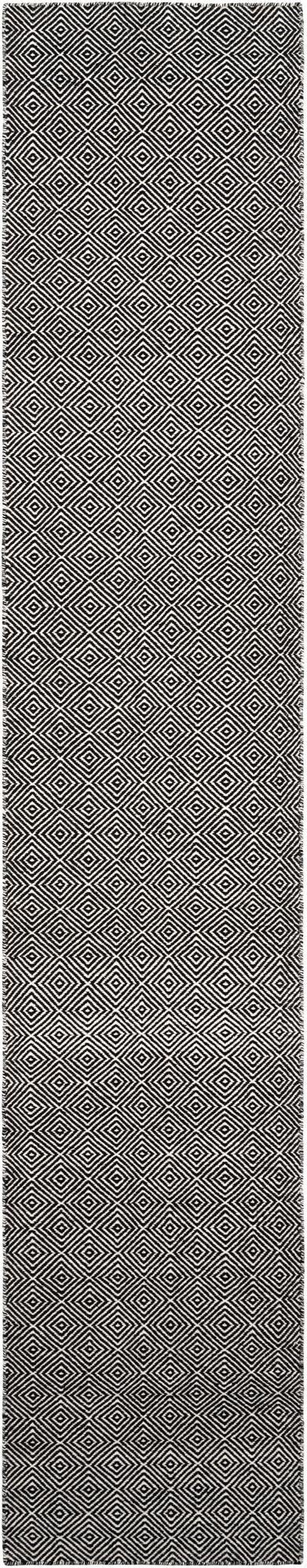  2' 7 x 14' 1  Hand Woven Geo Trellis Flatweave Runner Rug