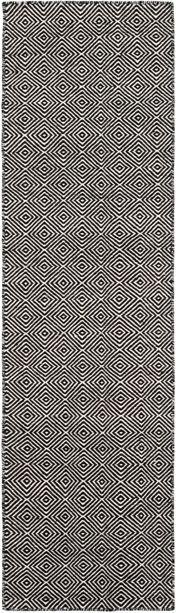  2' x 8'  Hand Woven Geo Trellis Flatweave Runner Rug