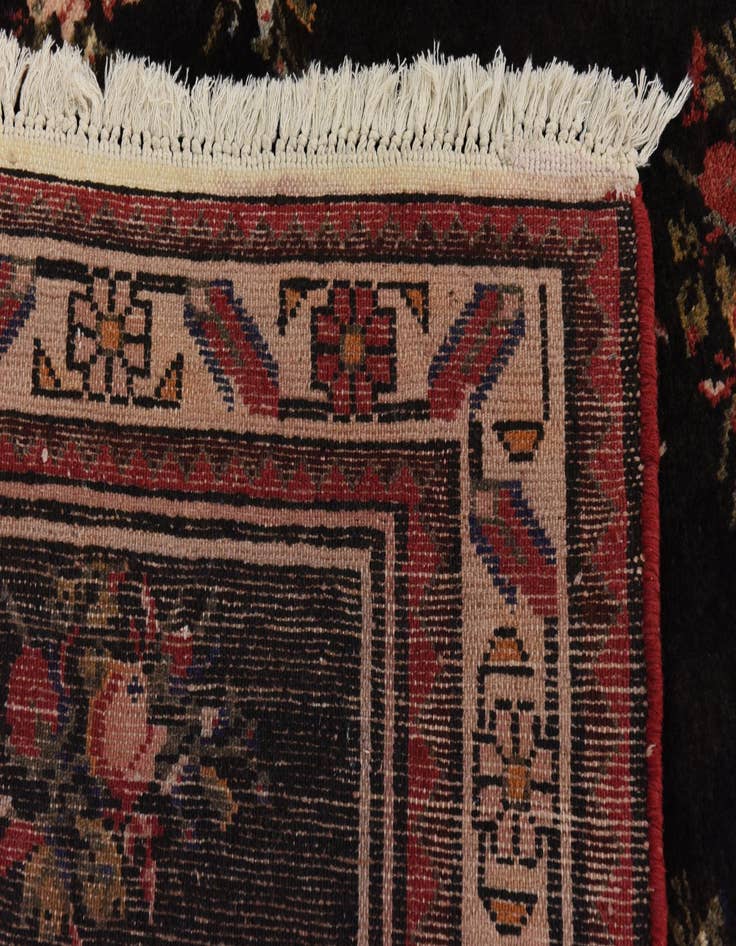 Detail image of  4' x 10' 5  Hand Knotted Hamedan Persian Wool Runner Rug