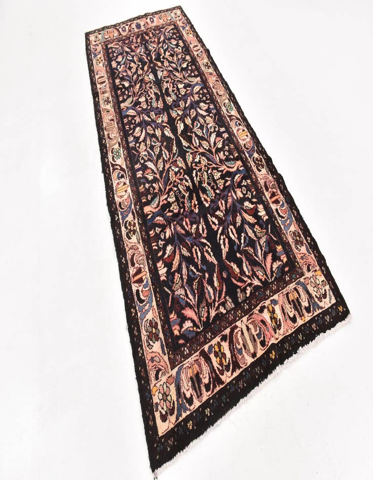Detail image of  4' 5 x 9' 5  Hand Knotted Hamedan Persian Wool Runner Rug