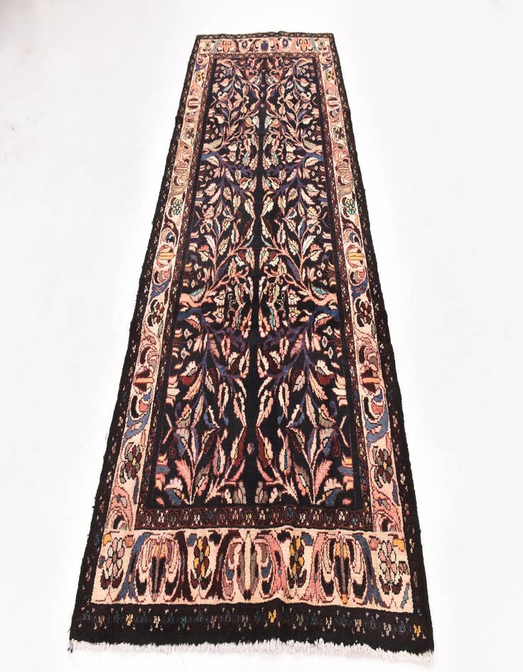 Detail image of  4' 5 x 9' 5  Hand Knotted Hamedan Persian Wool Runner Rug