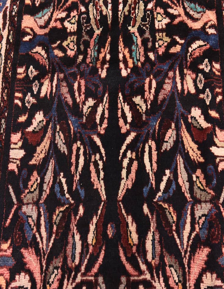 Detail image of  4' 5 x 9' 5  Hand Knotted Hamedan Persian Wool Runner Rug