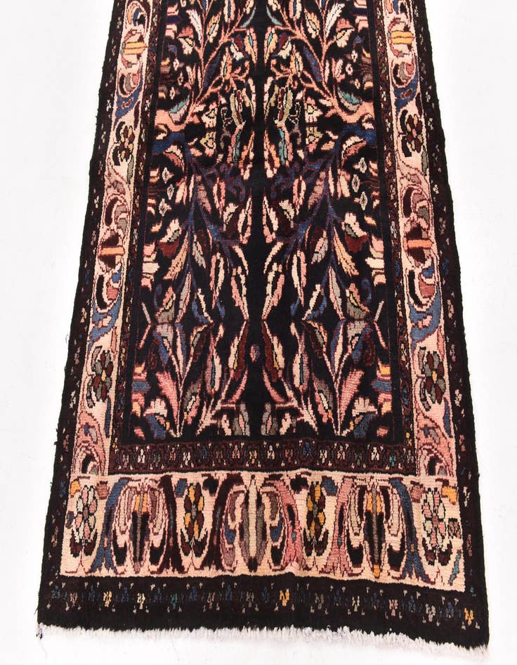 Detail image of  4' 5 x 9' 5  Hand Knotted Hamedan Persian Wool Runner Rug