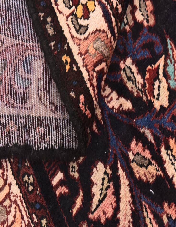 Detail image of  4' 5 x 9' 5  Hand Knotted Hamedan Persian Wool Runner Rug
