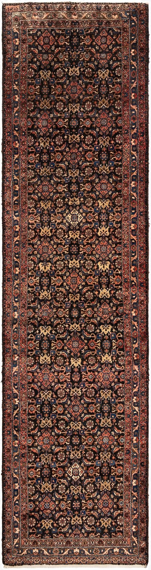  3' 5 x 13' 7 Hamedan Wool Runner Rug