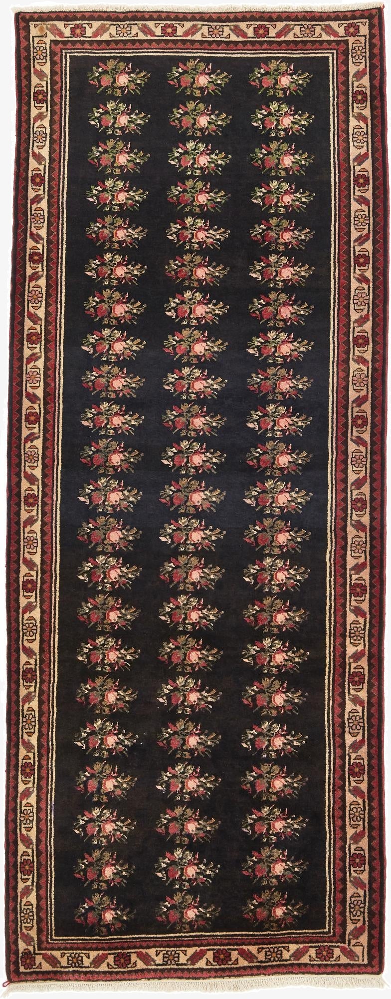  4' x 10' 5  Hand Knotted Hamedan Persian Wool Runner Rug