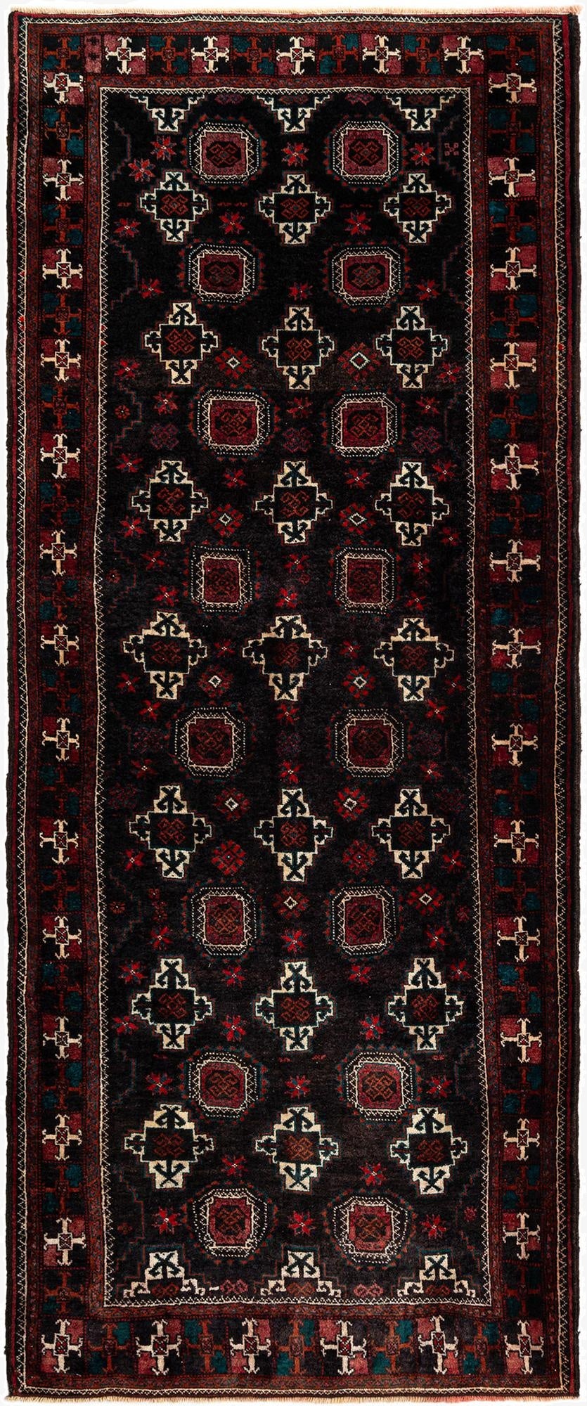  3' 10 x 9' 3 Hamedan Wool Runner Rug