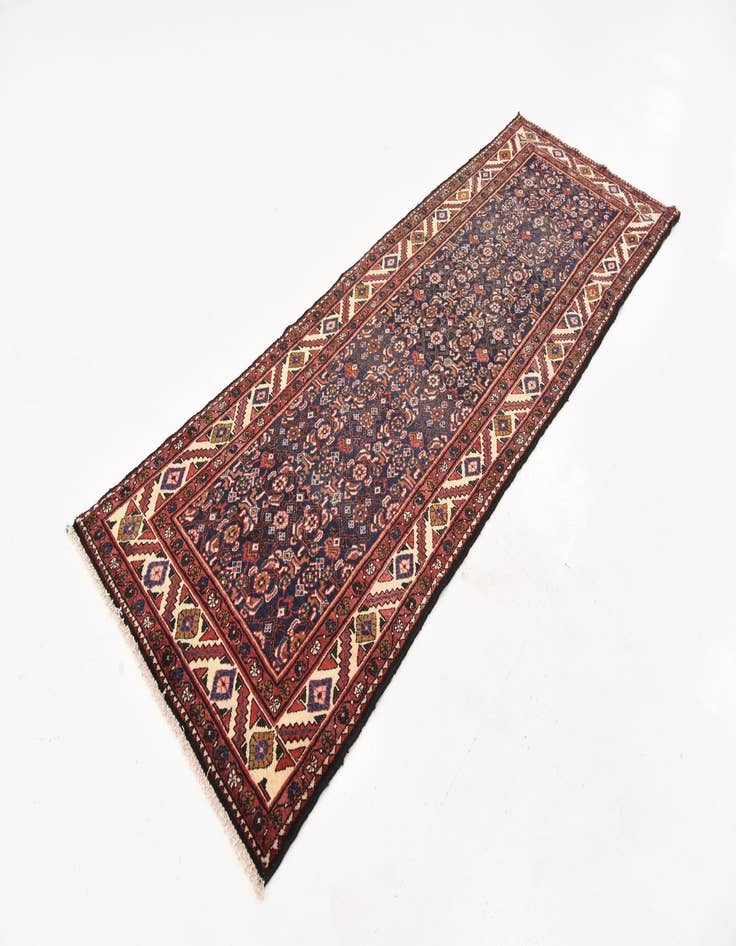 Detail image of  3' 7 x 10' 2  Hand Knotted Hossainabad Persian Wool Runner Rug