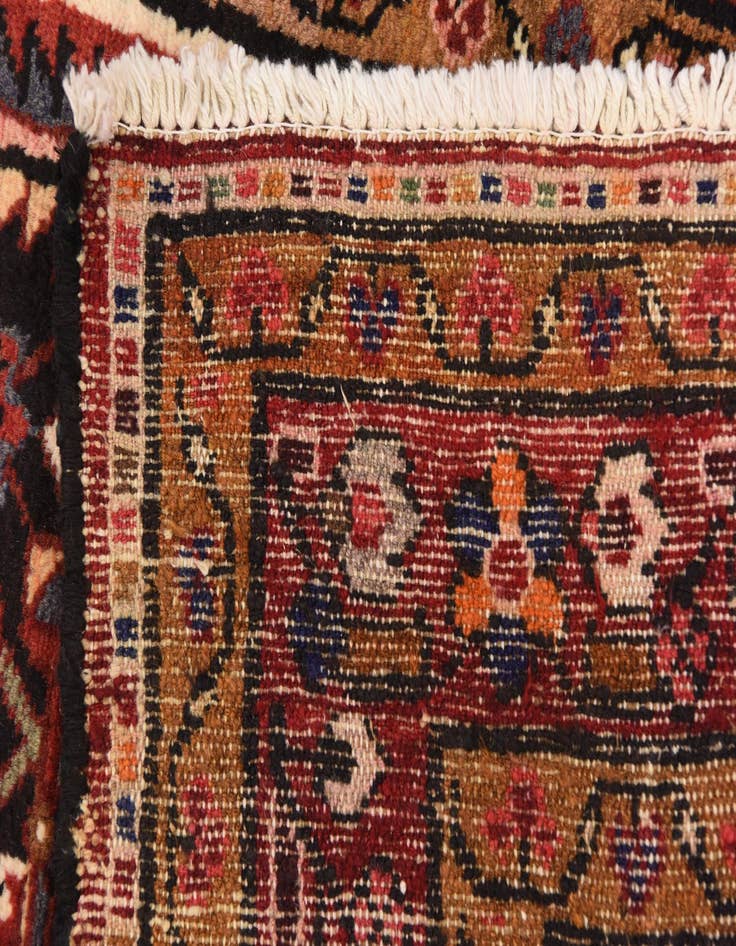 Detail image of  3' 10 x 11'  Hand Knotted Hossainabad Persian Wool Runner Rug