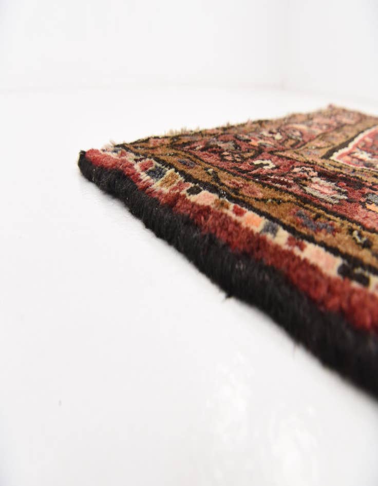 Detail image of  3' 10 x 11'  Hand Knotted Hossainabad Persian Wool Runner Rug