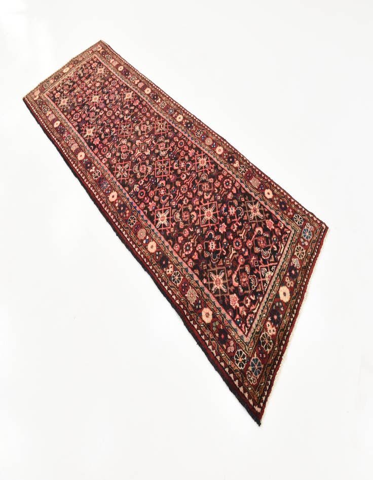 Detail image of  3' 7 x 10'  Hand Knotted Hossainabad Persian Wool Runner Rug