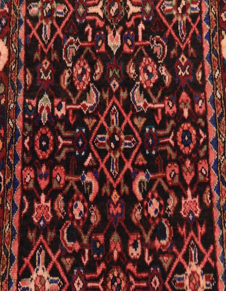 Detail image of  3' 7 x 10'  Hand Knotted Hossainabad Persian Wool Runner Rug