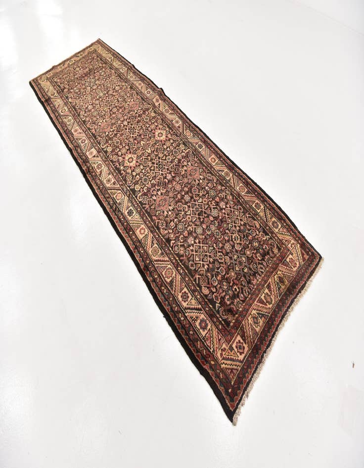 Detail image of  3' 10 x 11' 4  Hand Knotted Hossainabad Persian Wool Runner Rug