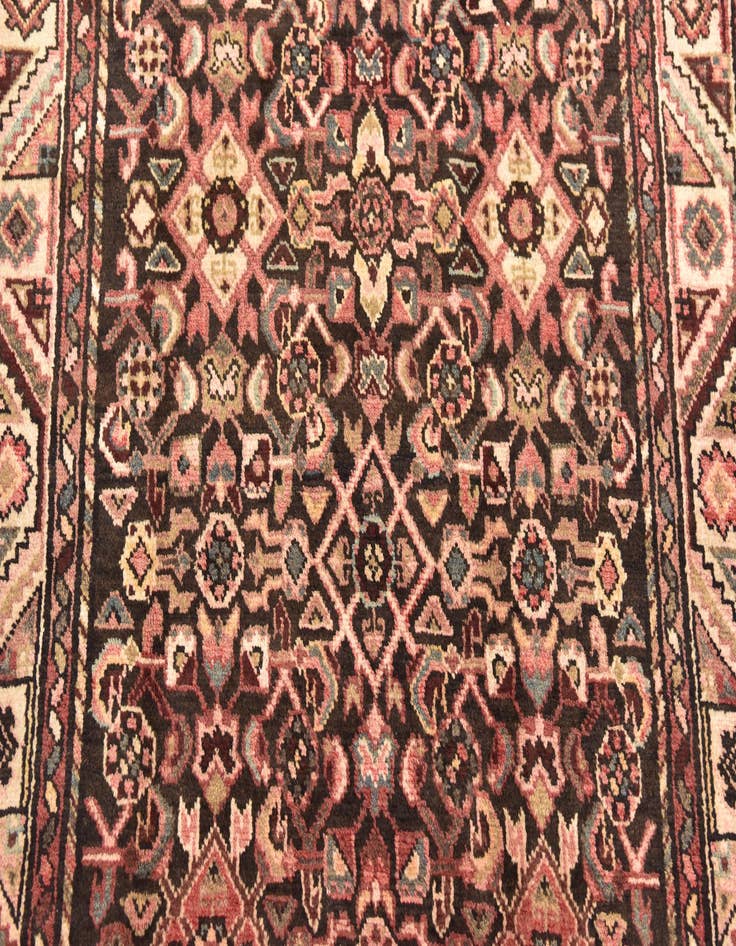 Detail image of  3' 10 x 11' 4  Hand Knotted Hossainabad Persian Wool Runner Rug