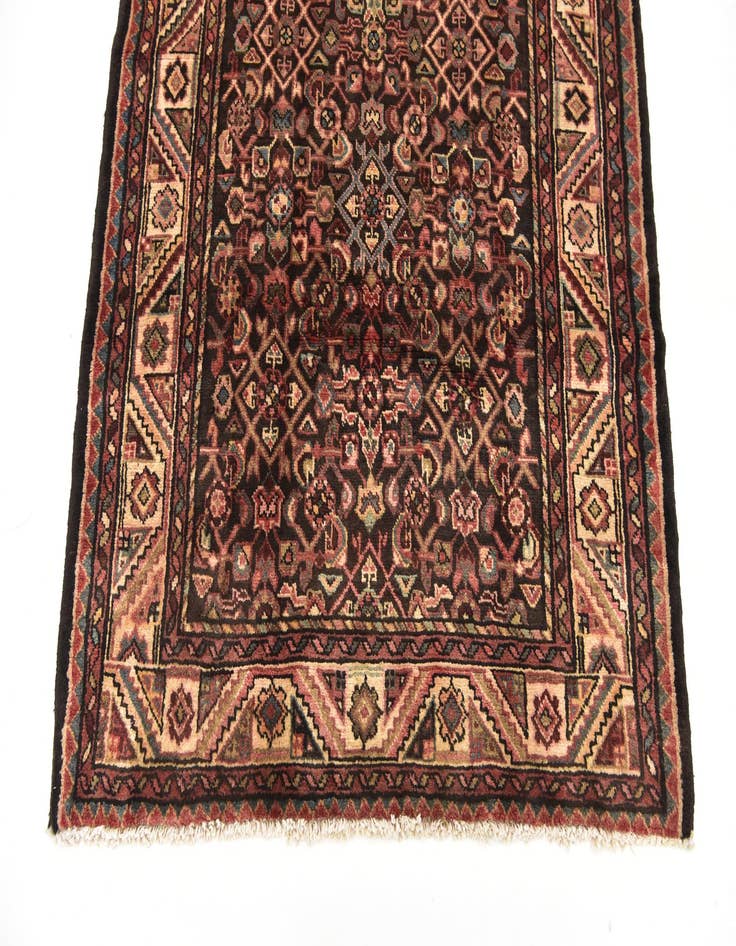 Detail image of  3' 10 x 11' 4  Hand Knotted Hossainabad Persian Wool Runner Rug