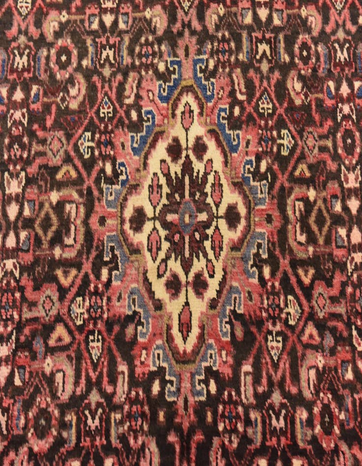 Detail image of  3' 8 x 10'  Hand Knotted Hossainabad Persian Wool Runner Rug