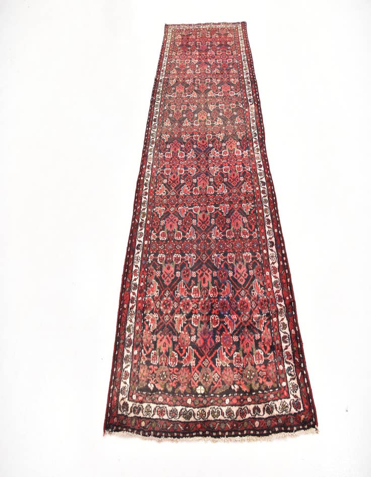 Detail image of  3' 9 x 10'  Hand Knotted Hossainabad Persian Wool Runner Rug