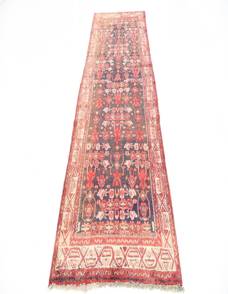 Detail image of  3' 6 x 9' 6  Hand Knotted Hossainabad Persian Wool Runner Rug