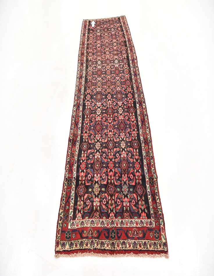 Detail image of  3' 6 x 10' 2  Hand Knotted Hossainabad Persian Wool Runner Rug
