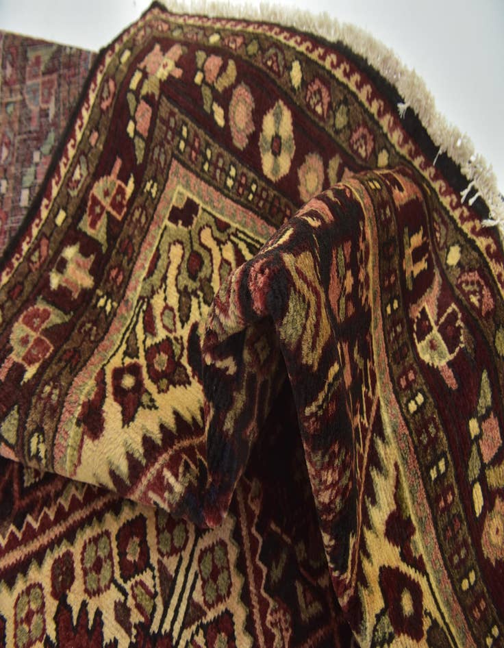 Detail image of  4' x 9' 7  Hand Knotted Hossainabad Persian Wool Runner Rug