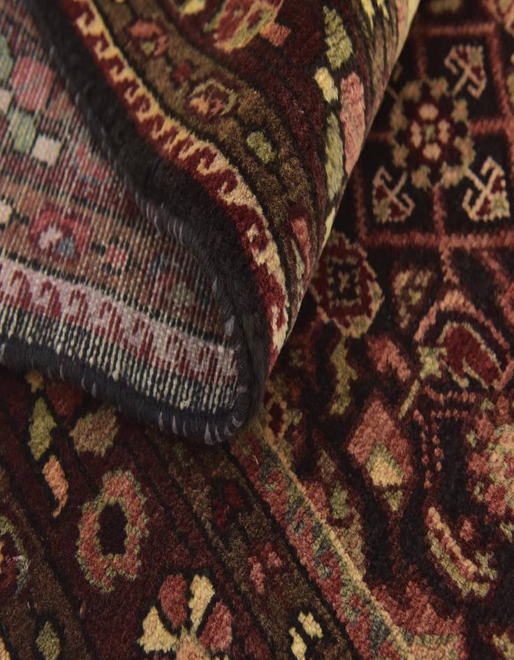 Detail image of  4' x 9' 7  Hand Knotted Hossainabad Persian Wool Runner Rug