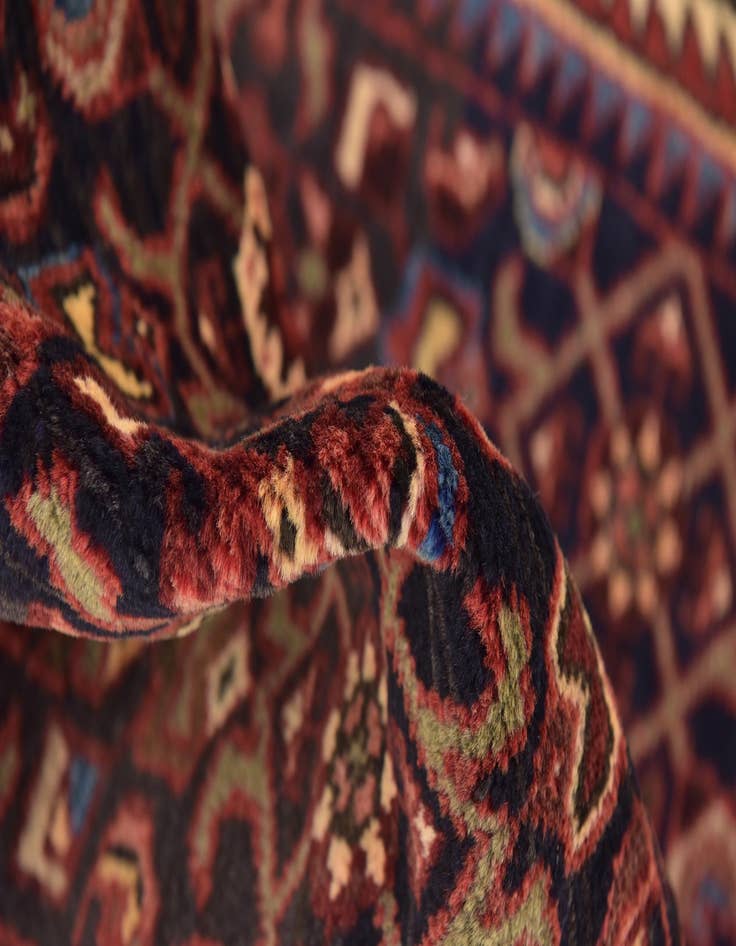 Detail image of  3' 7 x 9' 10  Hand Knotted Hossainabad Persian Wool Runner Rug