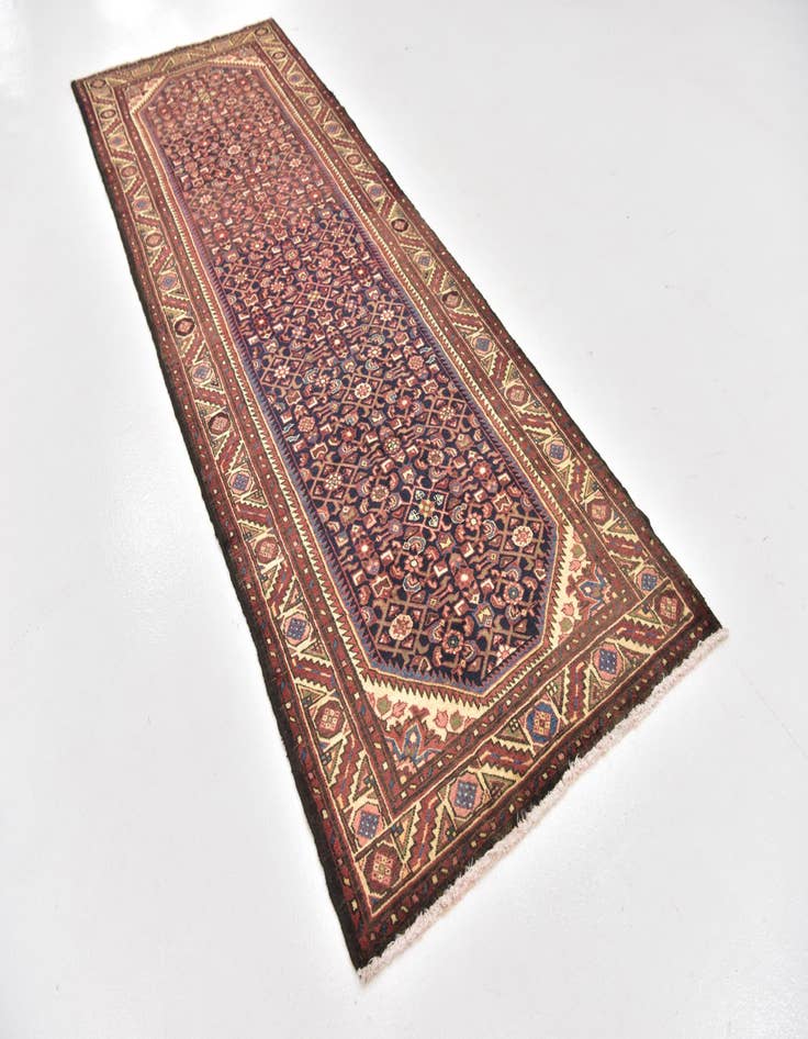 Detail image of  3' 7 x 9' 10  Hand Knotted Hossainabad Persian Wool Runner Rug