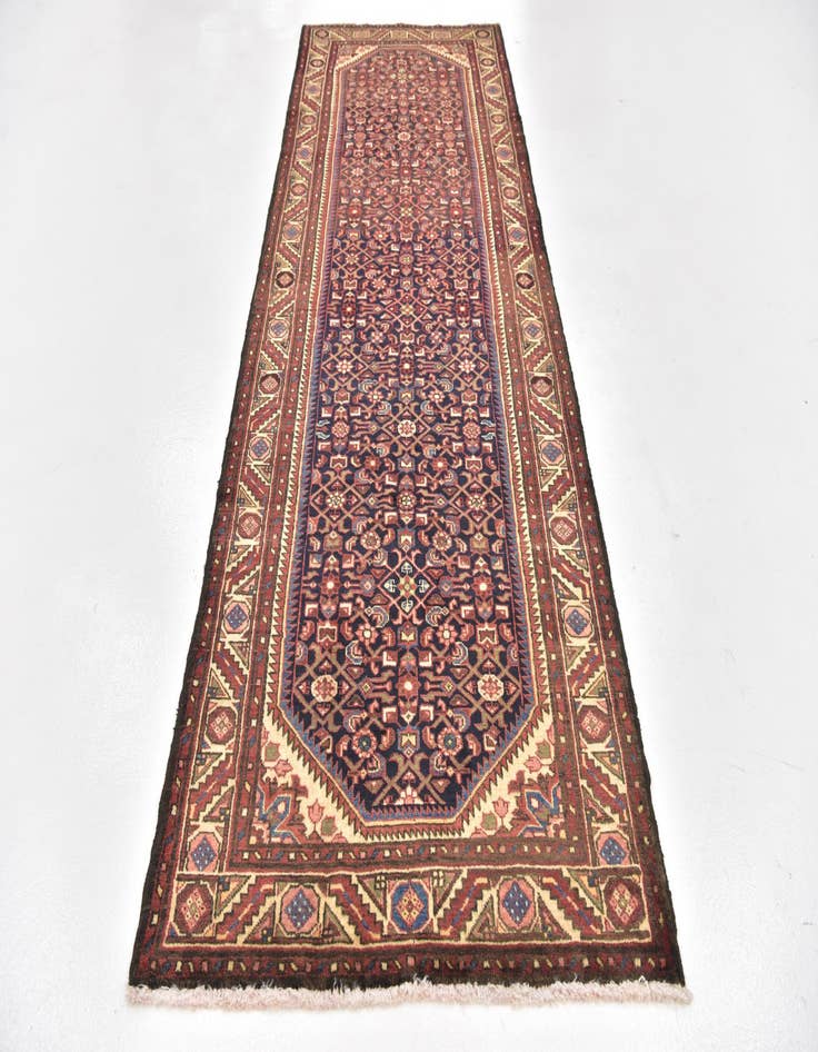 Detail image of  3' 7 x 9' 10  Hand Knotted Hossainabad Persian Wool Runner Rug