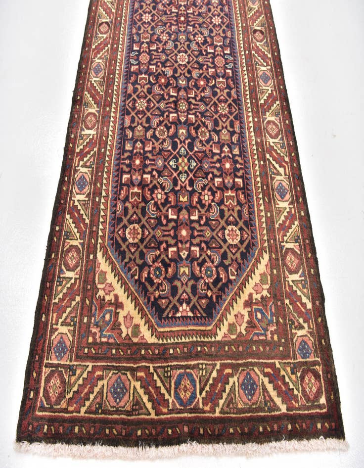 Detail image of  3' 7 x 9' 10  Hand Knotted Hossainabad Persian Wool Runner Rug