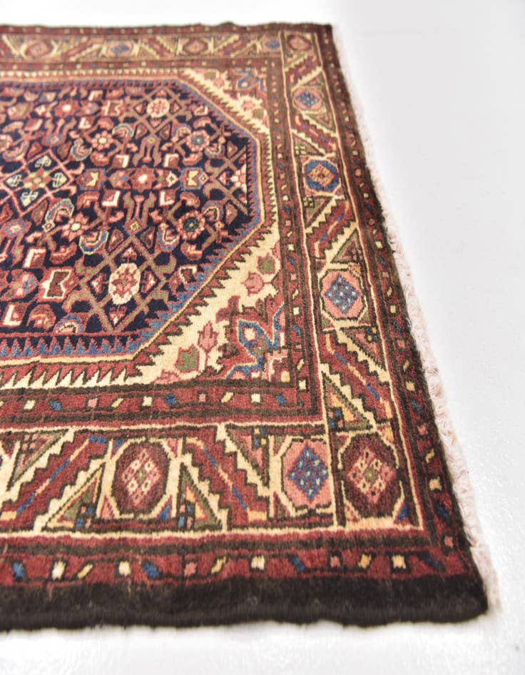 Detail image of  3' 7 x 9' 10  Hand Knotted Hossainabad Persian Wool Runner Rug