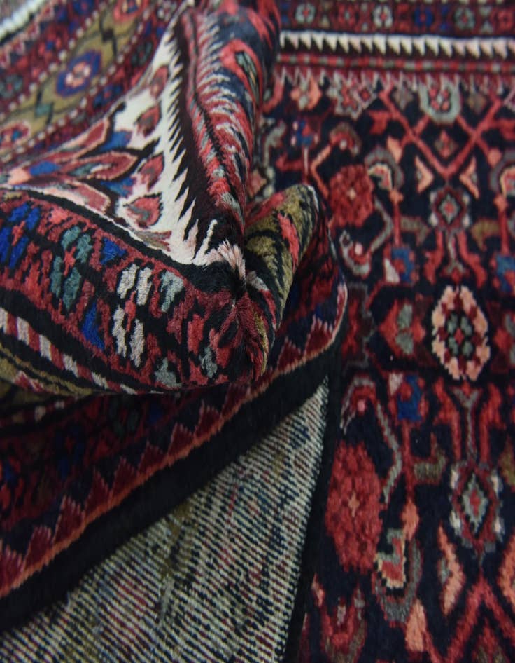Detail image of  3' 7 x 9' 10  Hand Knotted Hossainabad Persian Wool Runner Rug