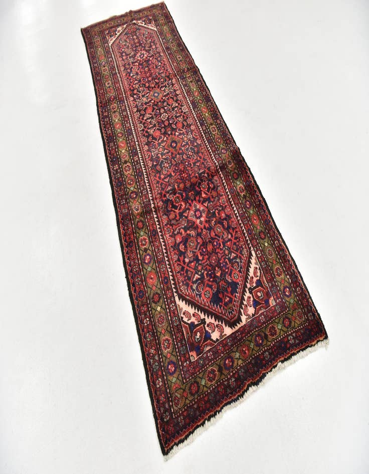 Detail image of  3' 7 x 9' 10  Hand Knotted Hossainabad Persian Wool Runner Rug