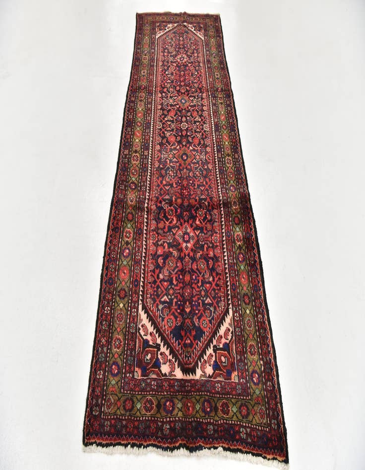 Detail image of  3' 7 x 9' 10  Hand Knotted Hossainabad Persian Wool Runner Rug