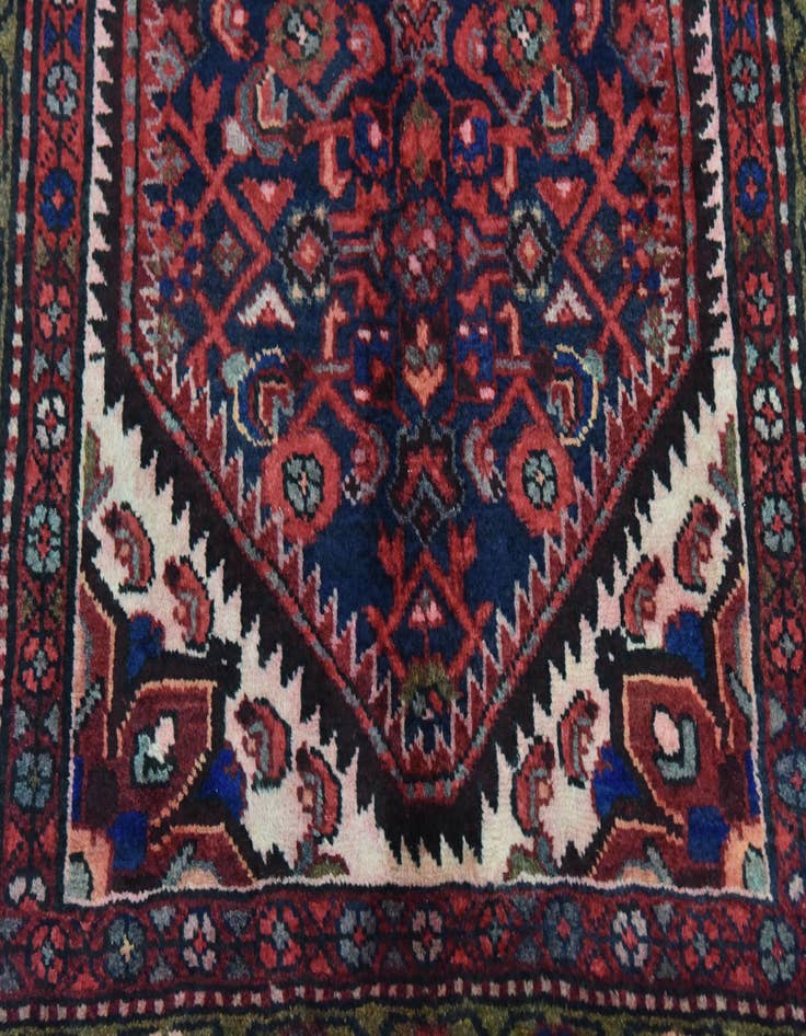 Detail image of  3' 7 x 9' 10  Hand Knotted Hossainabad Persian Wool Runner Rug
