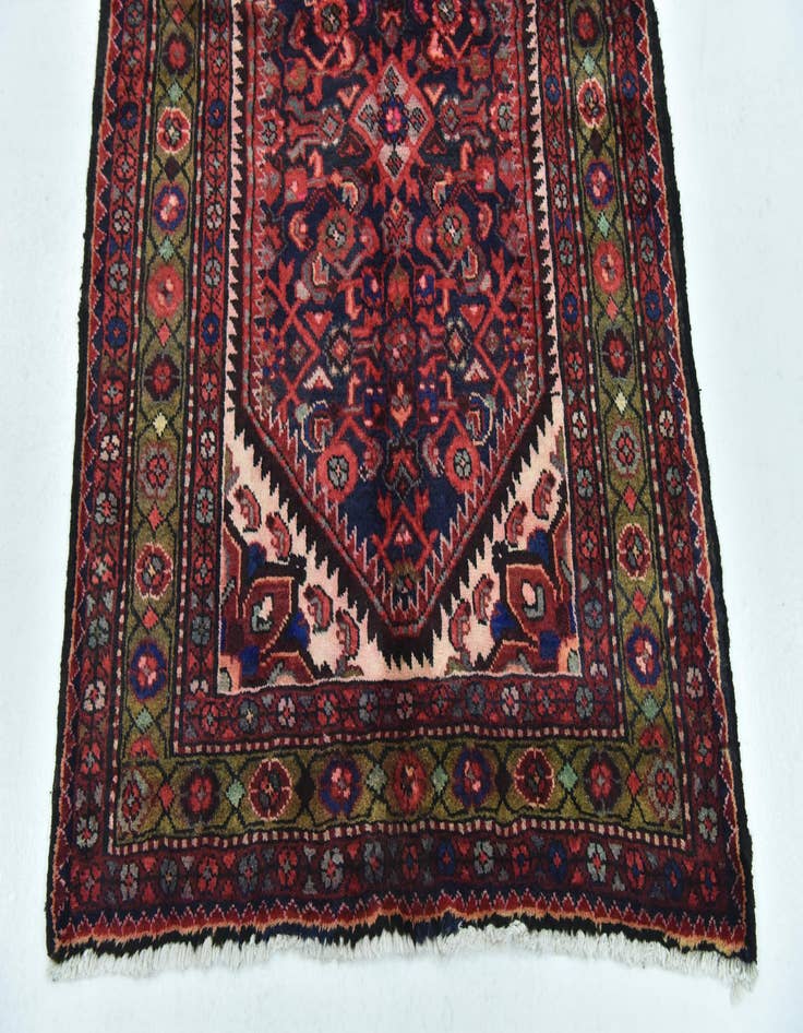 Detail image of  3' 7 x 9' 10  Hand Knotted Hossainabad Persian Wool Runner Rug