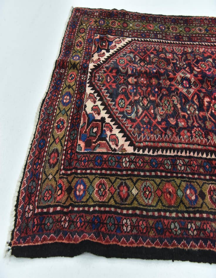 Detail image of  3' 7 x 9' 10  Hand Knotted Hossainabad Persian Wool Runner Rug