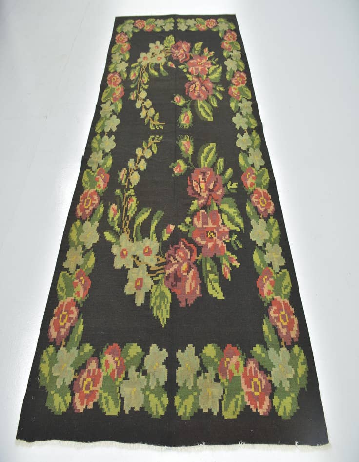 Detail image of  5' 4 x 9' 9  Hand Woven Karabakh Wool Runner Rug