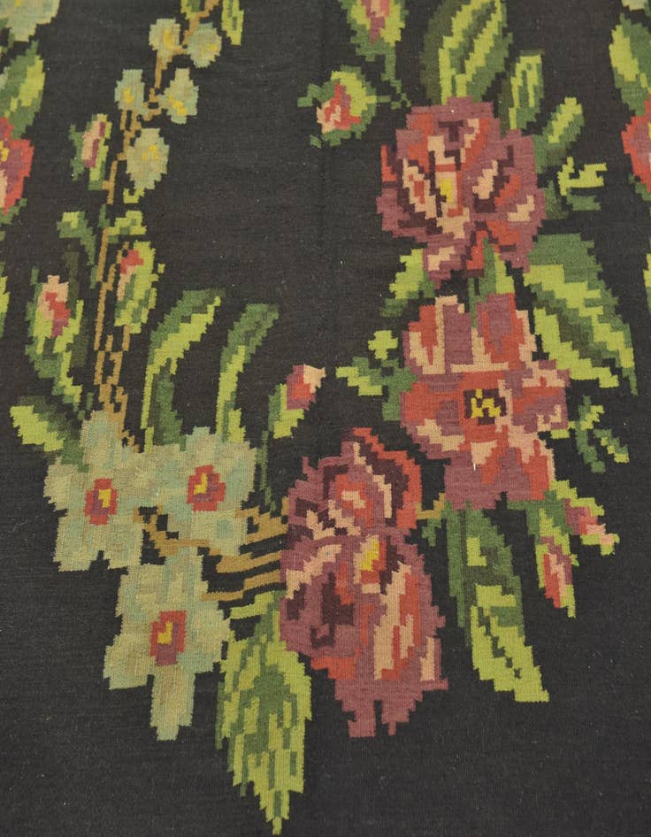 Detail image of  5' 4 x 9' 9  Hand Woven Karabakh Wool Runner Rug