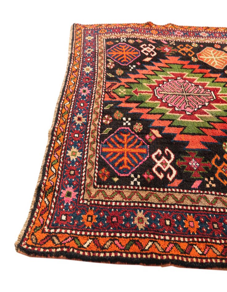 Detail image of  4' 5 x 8' 6  Hand Knotted Kazak Oriental Wool Runner Rug