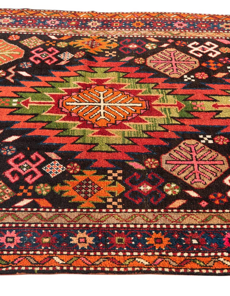 Detail image of  4' 5 x 8' 6  Hand Knotted Kazak Oriental Wool Runner Rug