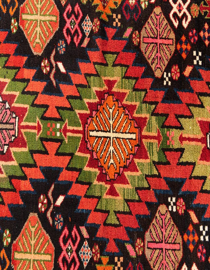 Detail image of  4' 5 x 8' 6  Hand Knotted Kazak Oriental Wool Runner Rug