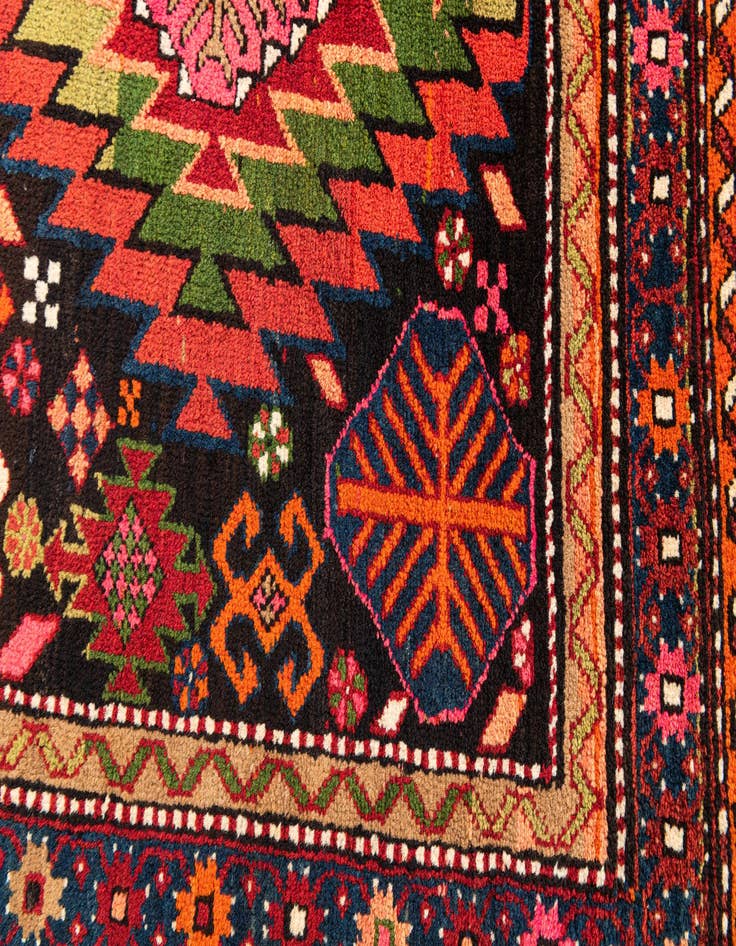 Detail image of  4' 5 x 8' 6  Hand Knotted Kazak Oriental Wool Runner Rug