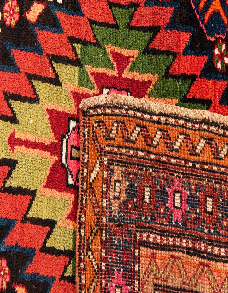 Detail image of  4' 5 x 8' 6  Hand Knotted Kazak Oriental Wool Runner Rug