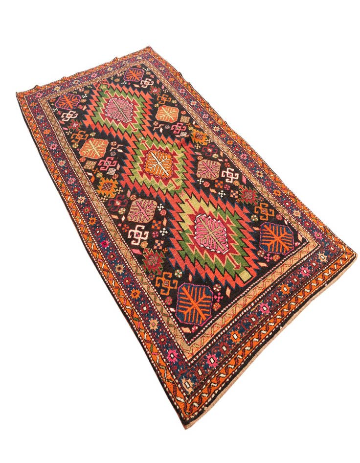 Detail image of  4' 5 x 8' 6  Hand Knotted Kazak Oriental Wool Runner Rug