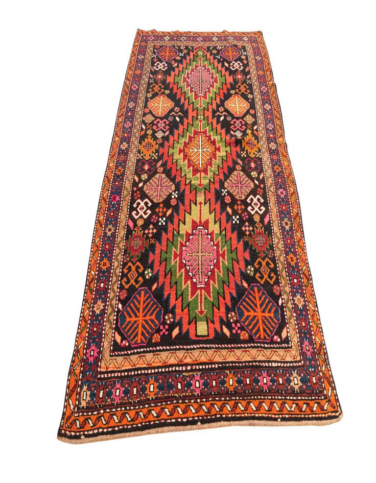 Detail image of  4' 5 x 8' 6  Hand Knotted Kazak Oriental Wool Runner Rug