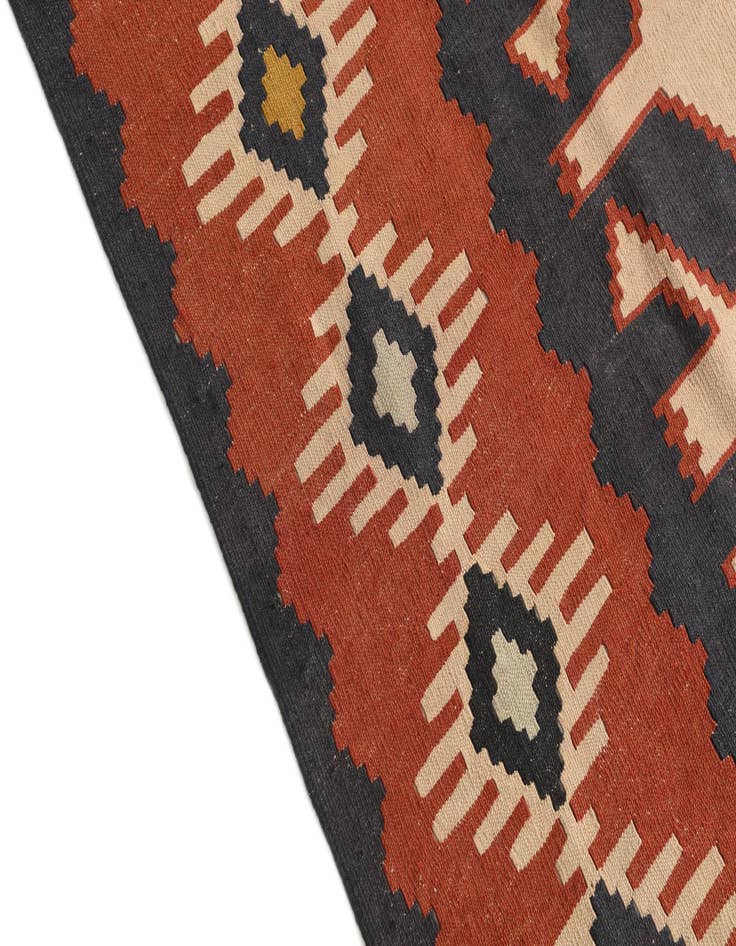 Detail image of  5' x 10'  Hand Woven Kilim Afghan Wool Runner Rug