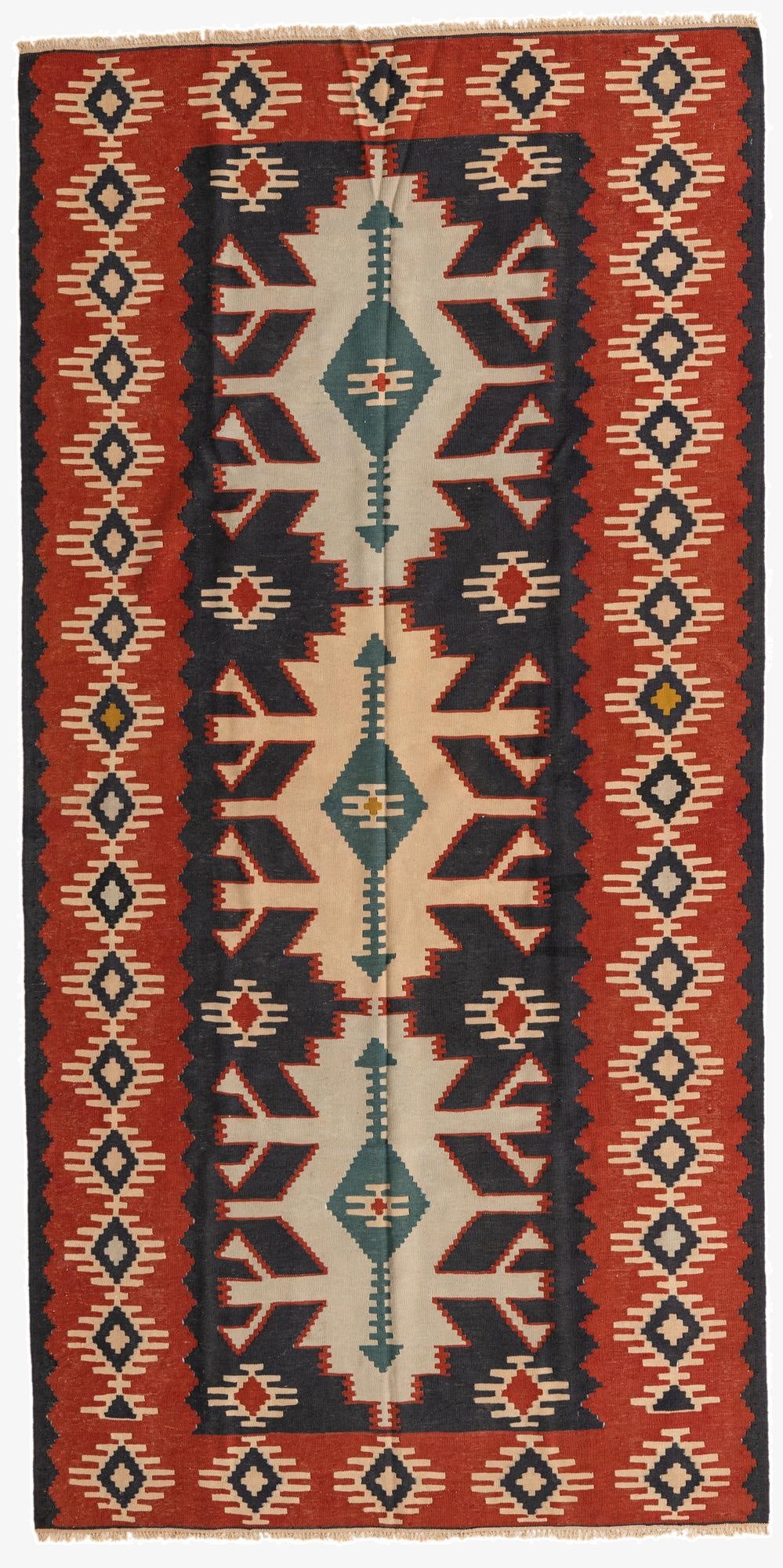  5' x 10'  Hand Woven Kilim Afghan Wool Runner Rug