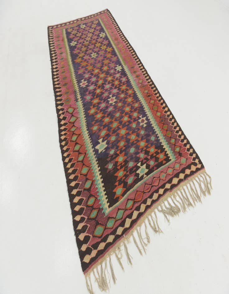 Detail image of  4' 9 x 9' 2  Hand Woven Kilim Fars Wool Runner Rug